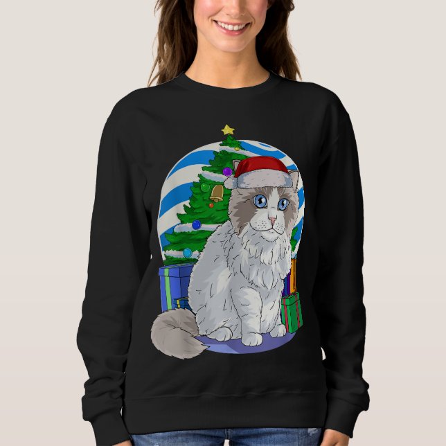 Sudadera Ragdoll Cat Santa Christmas Tree Decour (Anverso)