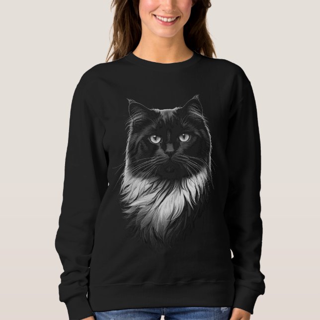 Sudadera Ragdoll Cat Women's Black Sweatshirt (Anverso)