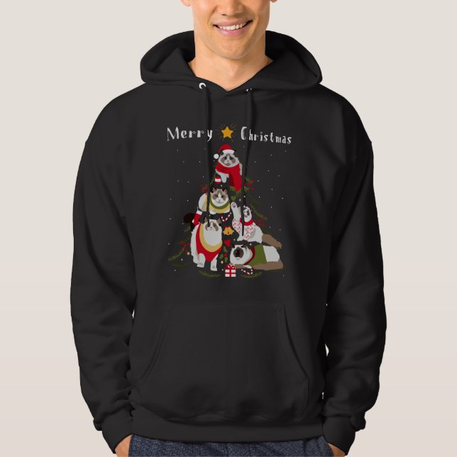 Sudadera Ragdoll Christmas Tree Xmas Cat Lover (Anverso)