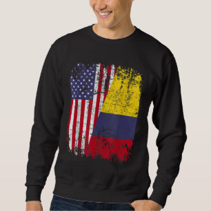 Sudadera RAÍCES COLOMBIANOS Bandera MEDIA Americana COLOMBI