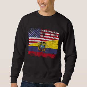 Sudadera RAÍCES ECUADORIANOS Bandera Media Estadounidense E