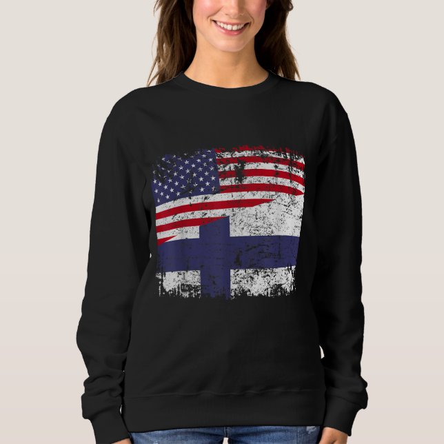 Sudadera RAÍCES FINLANDESES Bandera MEDIANA ESTADOUNIDENSE  (Anverso)