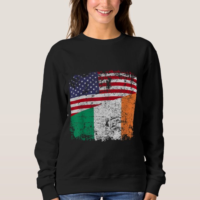 Sudadera RAÍCES IRLANDESES Bandera semiamericana IRLANDA (Anverso)