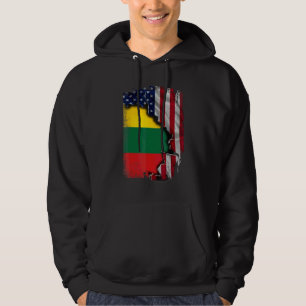 Sudadera Raíces lituanas Media bandera estadounidense Patri