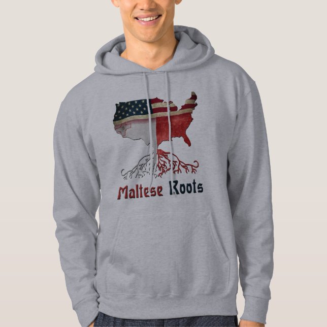 Sudadera Raíces maltesas norteamericanas encapuchadas arrib (Anverso)