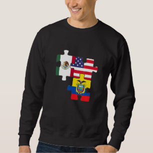 Sudadera Raíces Mexicanas Y Ecuatorianas Más La Bandera Est