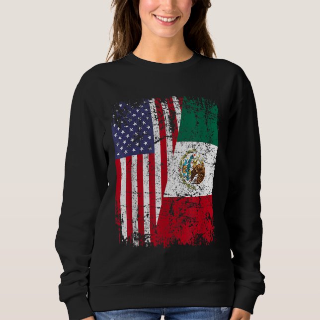Sudadera RAÍCES MEXICANOS Bandera semiamericana MÉXICO (Anverso)