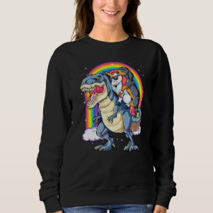 Sudadera Rainbo Chicas de Dachshund Unicorn Dinosaur T Rex