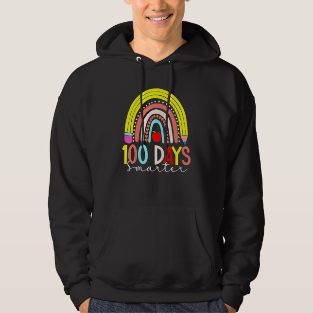 Sudadera Rainbow 100 Days Smarter Happy 100 Days Of School  (Anverso)