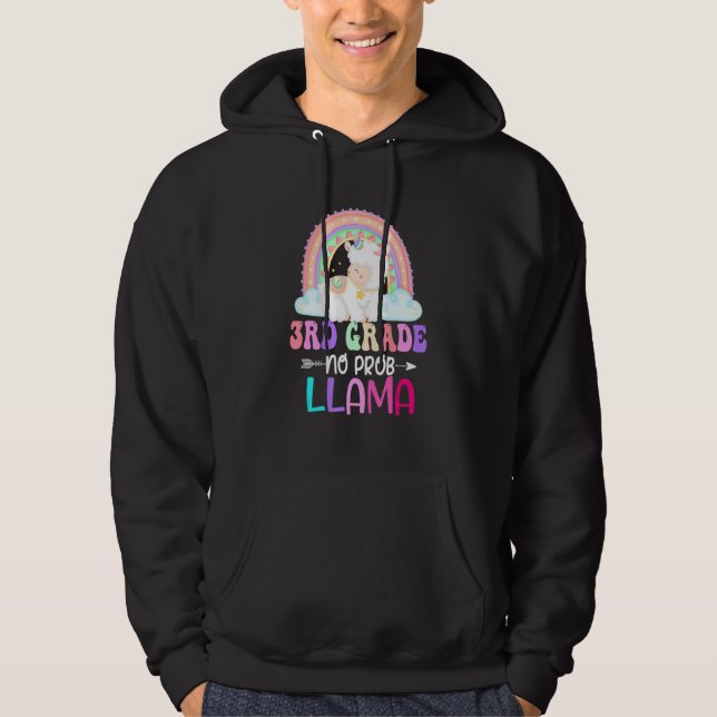 Sudadera Rainbow 3rd Grade No Prob Llama 100th Day Of Schoo (Anverso)