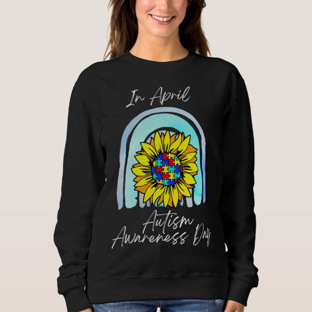 Sudadera Rainbow Autism In April We Wear Blue Autism Awaren (Anverso)
