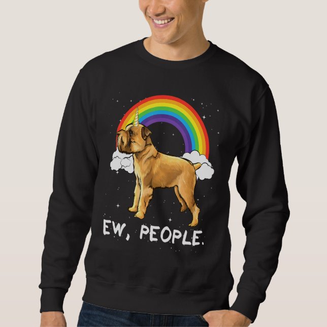 Sudadera Rainbow Brussels Griffon Ew People Unicorn Perro (Anverso)