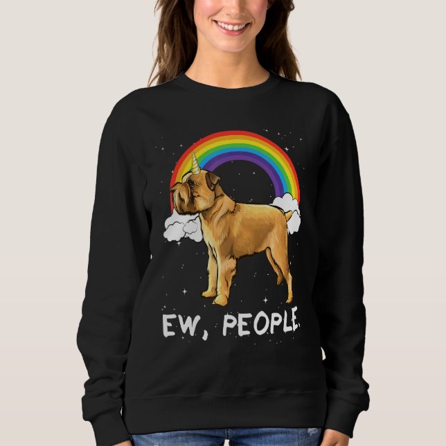 Sudadera Rainbow Brussels Griffon Ew People Unicorn Perro (Anverso)