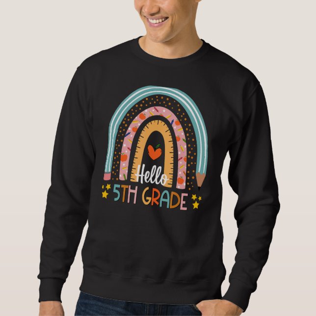 Sudadera Rainbow Hello estudiante de quinto grado de primer (Anverso)