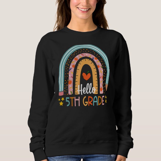Sudadera Rainbow Hello estudiante de quinto grado de primer (Anverso)