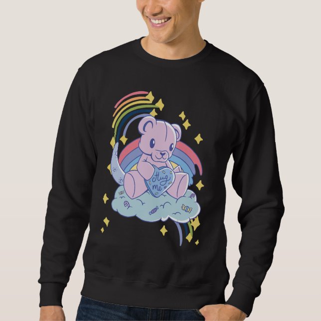 Sudadera Rainbow Hug Me Cute Teddy Love Hug Dealer Cute Ted (Anverso)