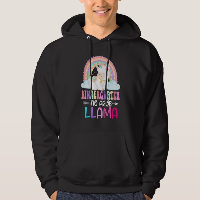 Sudadera Rainbow Kindergarten No Prob Llama 100th Day of Sc (Anverso)