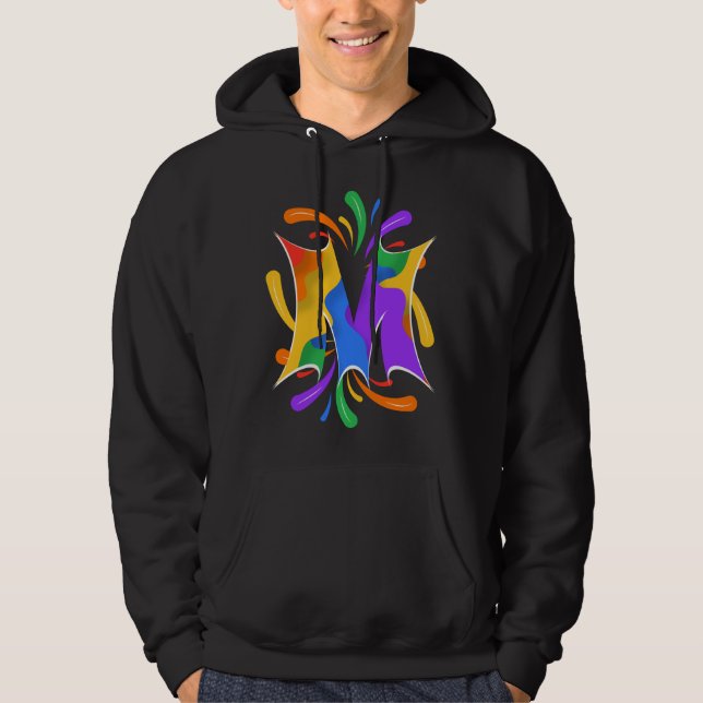 Sudadera Rainbow Letter M Monogram Abstract (Anverso)