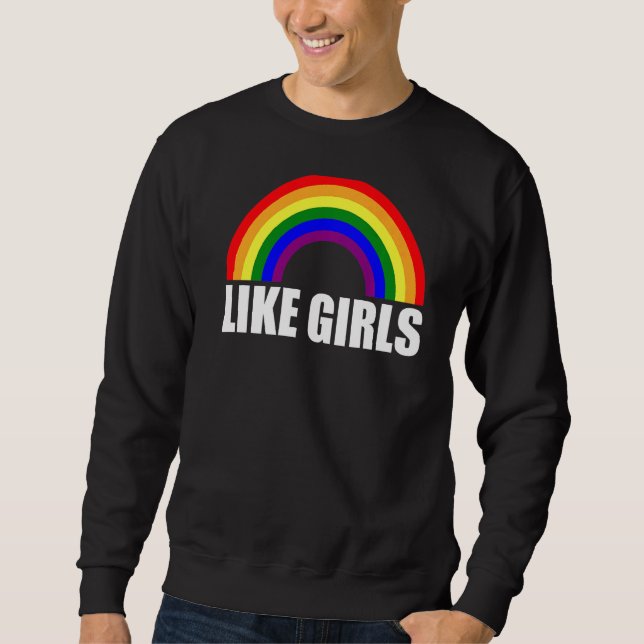 Sudadera Rainbow Like Chicas Lesbian Premium (Anverso)