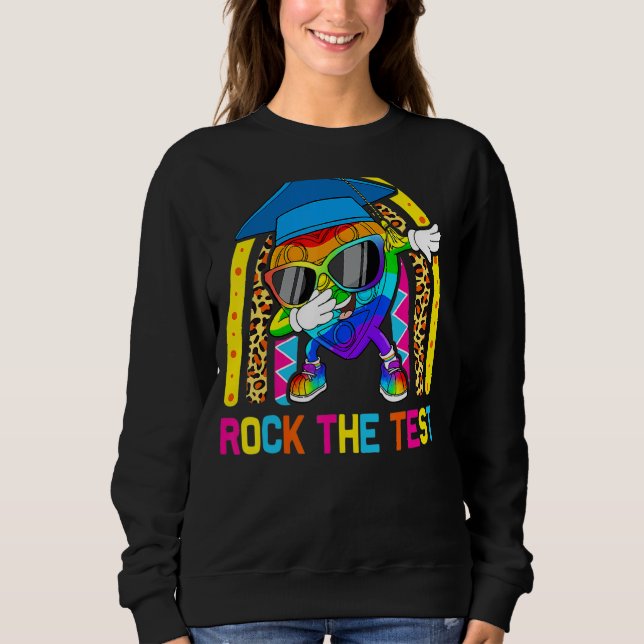 Sudadera Rainbow Pop It Dabbing Rock El profesor de pruebas (Anverso)