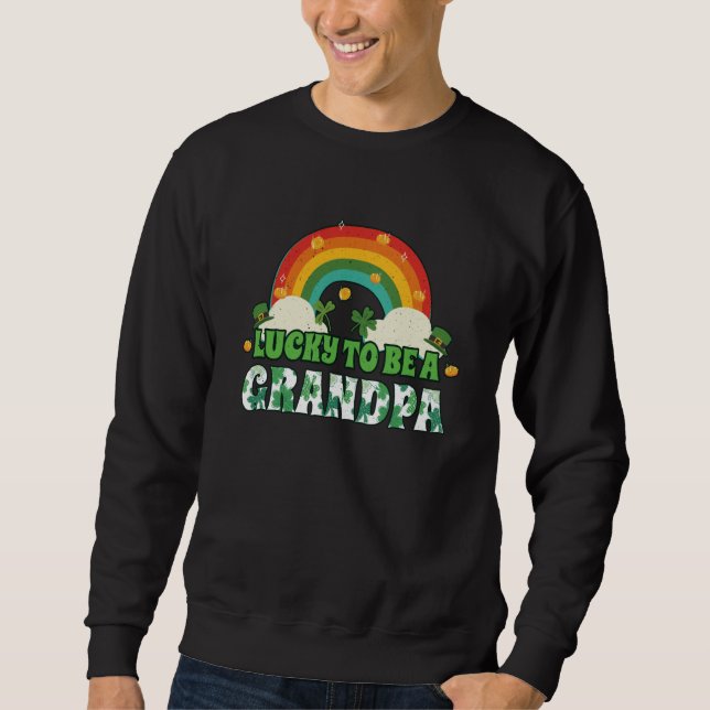 Sudadera Rainbow Shamrock Leprechaun Saint Patrick's Lucky  (Anverso)