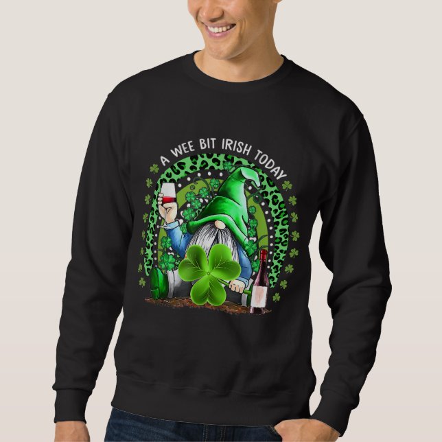 Sudadera Rainbow St Patrick's Day Irish Gnome Bebe vino Sh (Anverso)