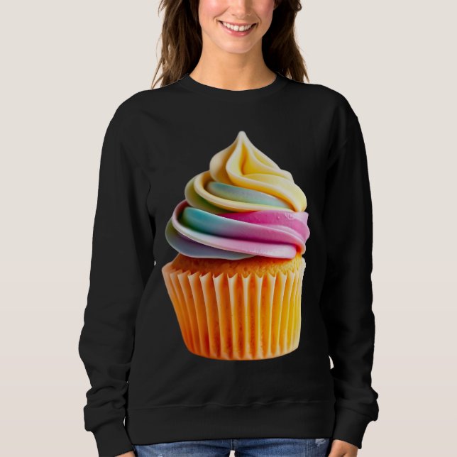 Sudadera Rainbow Swirl Cupcake with Colorful Wrapper (Anverso)