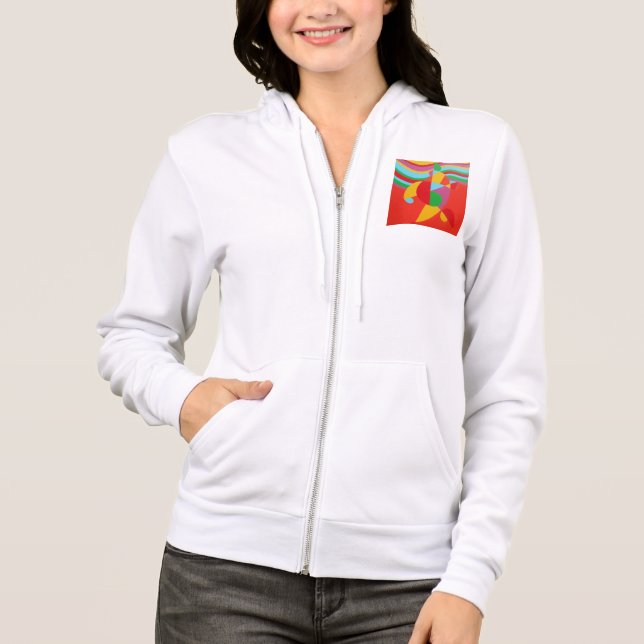 Sudadera Rainbow Vibes White Women's Hoodie (Anverso)