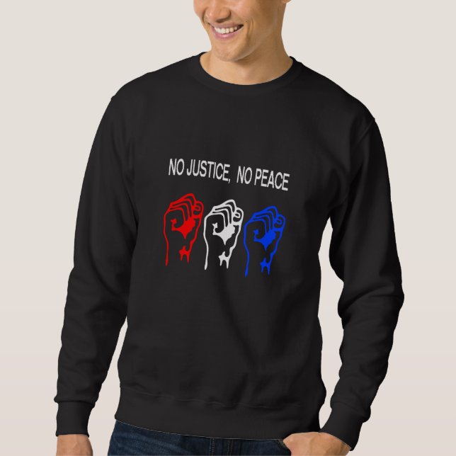 Sudadera Raised Fist STOP POLICE BRUTALITY NO JUSTICE NO PE (Anverso)
