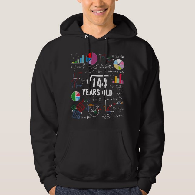 Sudadera Raíz Cuadrada De 144 Cumpleaños 12 Cumpleaños 12 A (Anverso)
