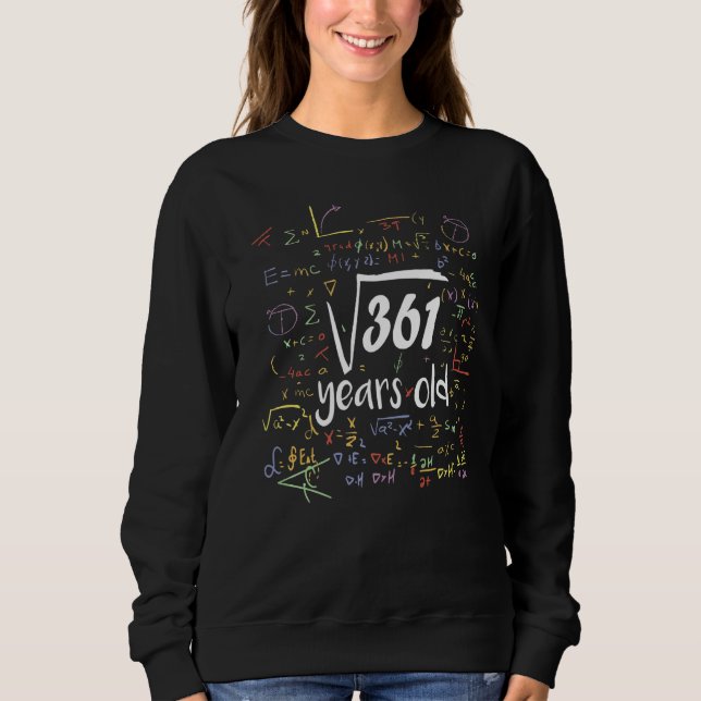 Sudadera Raíz cuadrada de 361 19º cumpleaños Matemáticas de (Anverso)