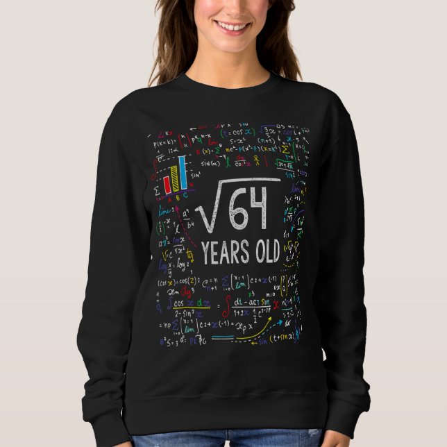 Sudadera Raíz cuadrada de 64 8 Aniversario 8 Años De Edad M (Anverso)
