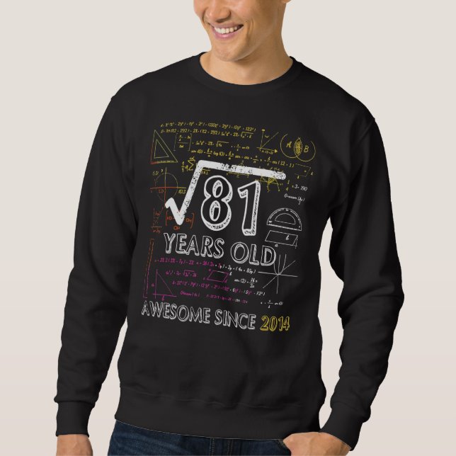 Sudadera Raíz cuadrada de 81 Noveno Cumpleaños Bda Matemáti (Anverso)