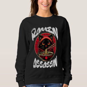 Sudadera Ramen Assassin Black Cat Funny Japonés Ramen Nood