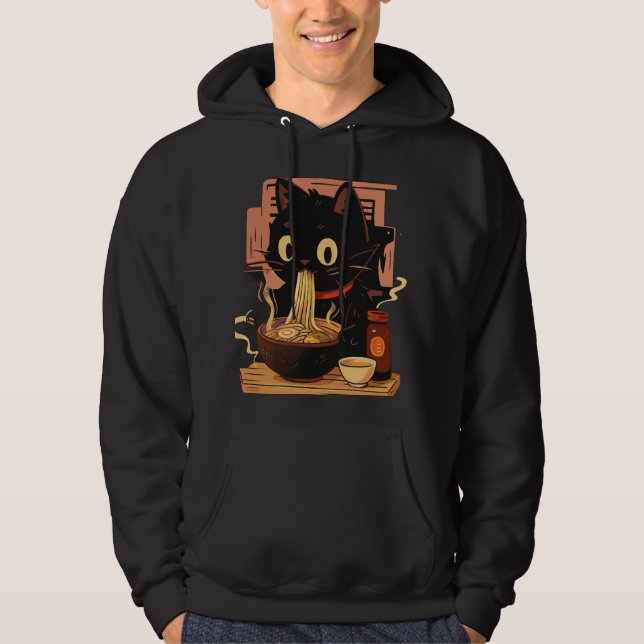 Sudadera Ramen Cat Hoodie – Cozy Japanese Vibes (Anverso)