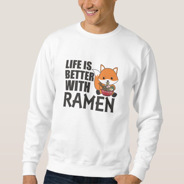 Sudadera Ramen Japonés Noodle Cute Fox come Ramen (Anverso)
