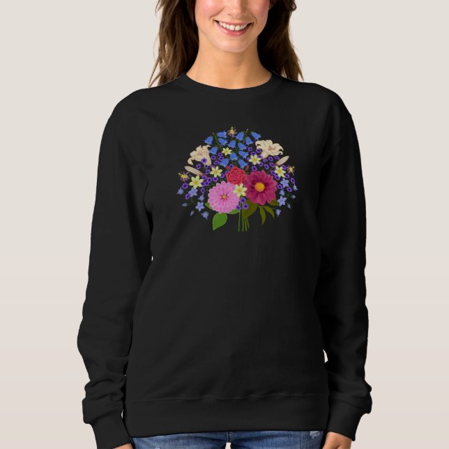 Sudadera Ramo de flores Black (Anverso)