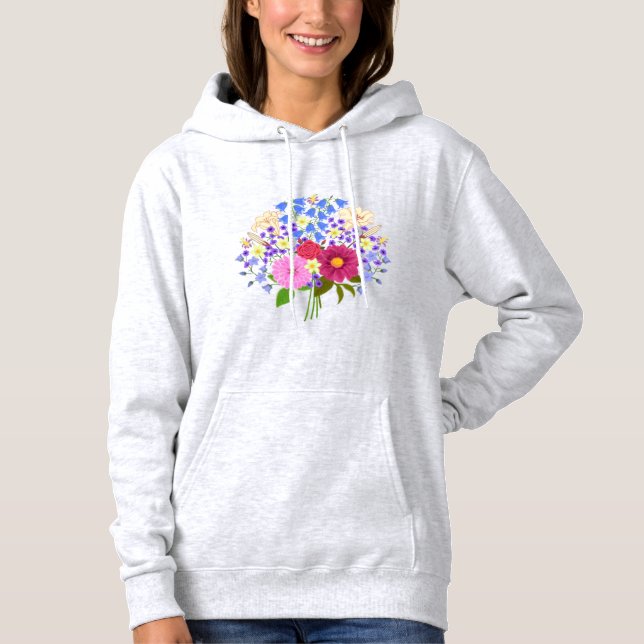 Sudadera Ramo de flores Blanco (Anverso)