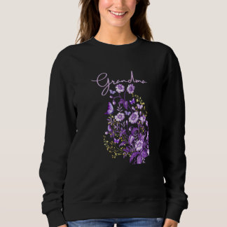 Sudadera Ramo De Flores Moradas De Abuela Con Mariposas Par