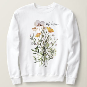 Sudadera Ramo de flores silvestres secas con monograma