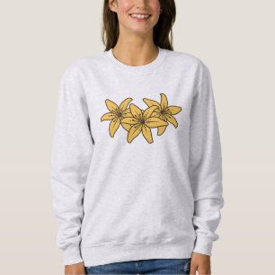 Sudadera Ramo de Lirios de Dibujos Animados Amarillos