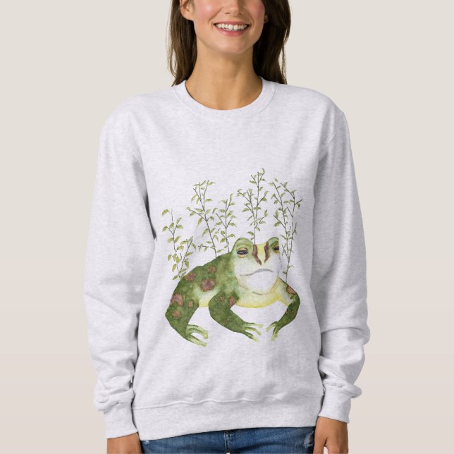 Sudadera Rana acuarela verde (Anverso)