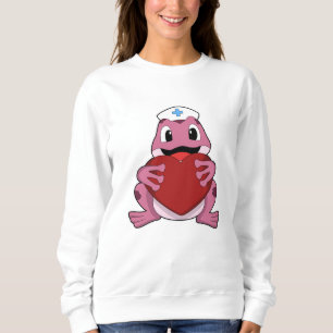 Sudadera Rana como enfermera con corazón
