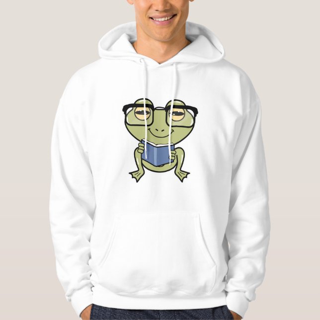 Sudadera Rana como estudiante con libro (Anverso)