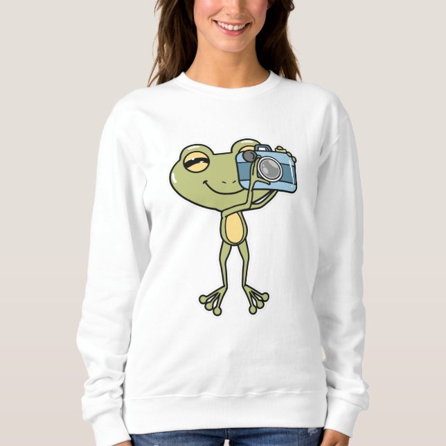 Sudadera Rana como fotógrafa con cámara (Anverso)