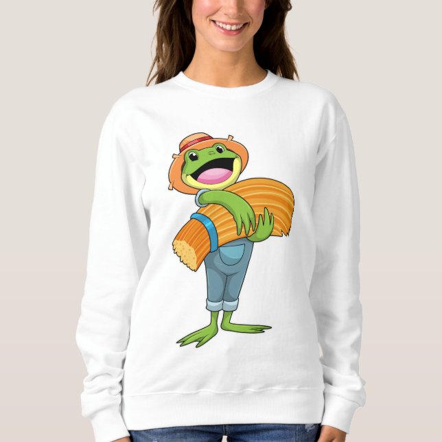 Sudadera Rana como granjero con paja (Anverso)