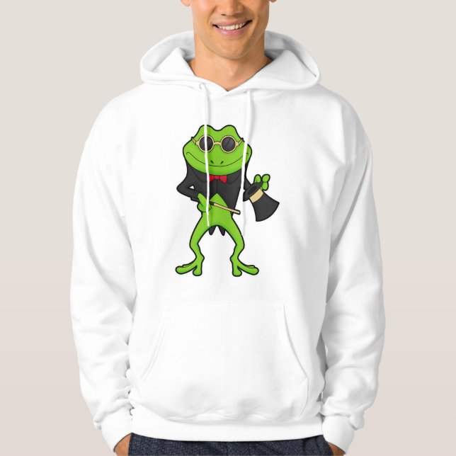 Sudadera Rana como mago con varita mágica y Gorra (Anverso)