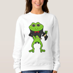 Sudadera Rana como mago con varita mágica y Gorra