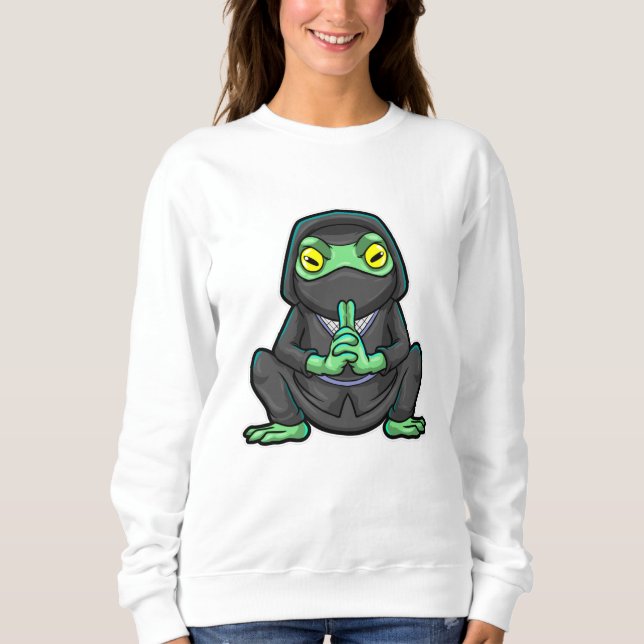 Sudadera Rana como Ninja en negro (Anverso)