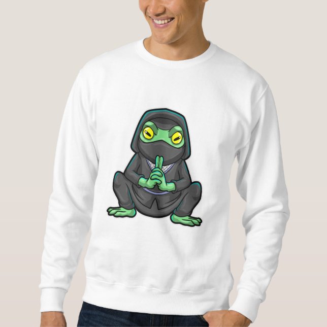 Sudadera Rana como Ninja en negro (Anverso)